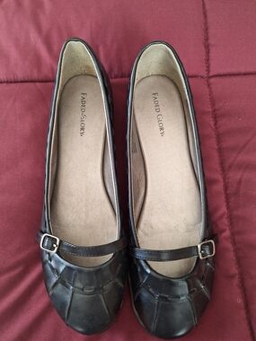 Faded Glory Black Women's Buckle Strap Ballet Flats